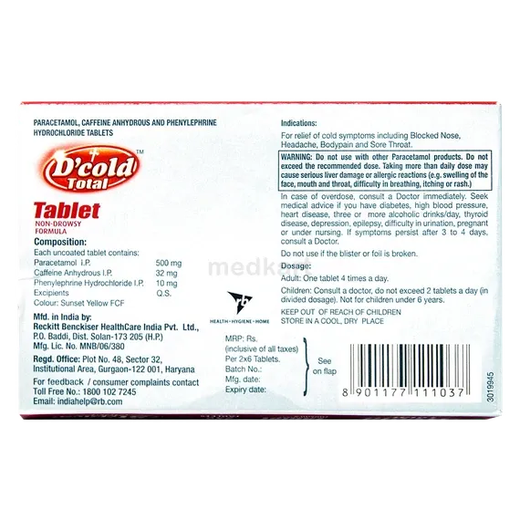 d cold total tablet 6's